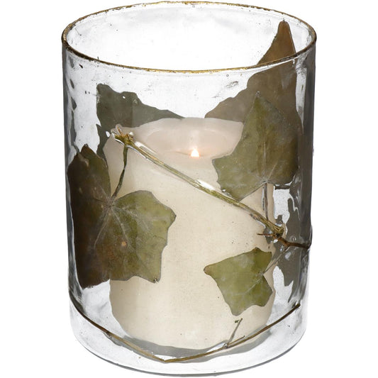 Κηροπήγιο ArteLibre Φύλλο Διάφανο Γυαλί 10x10x13cm - Hippiehome.gr