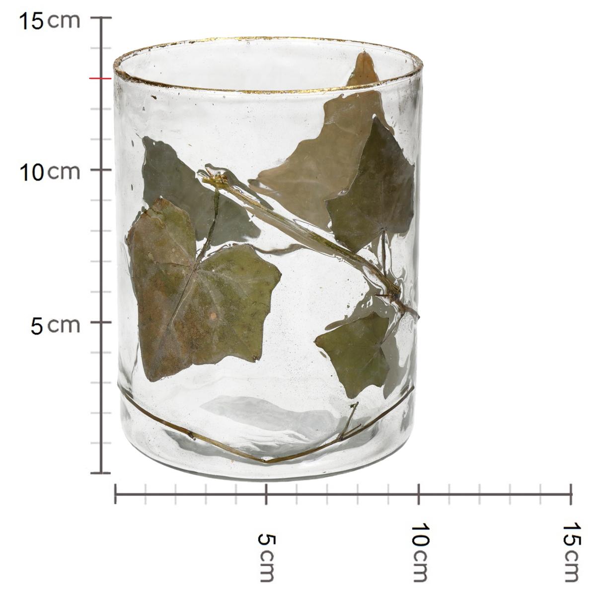 Κηροπήγιο ArteLibre Φύλλο Διάφανο Γυαλί 10x10x13cm - Hippiehome.gr