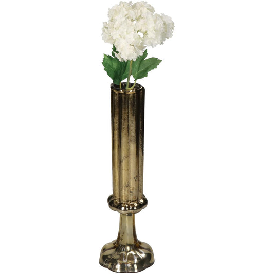 Βάζο ArteLibre Φλάουτο Χρυσό Γυαλί 9x9x26.5cm - Hippiehome.gr