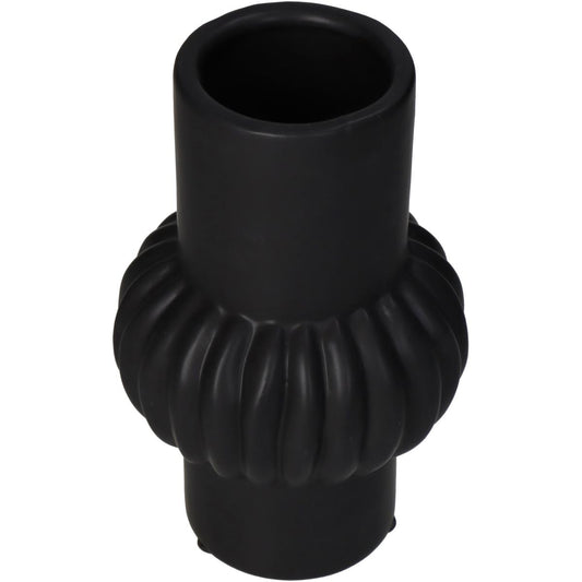 Βάζο ArteLibre Γραμμές Μαύρο Κεραμικό 11.5x11.5x19cm - Hippiehome.gr