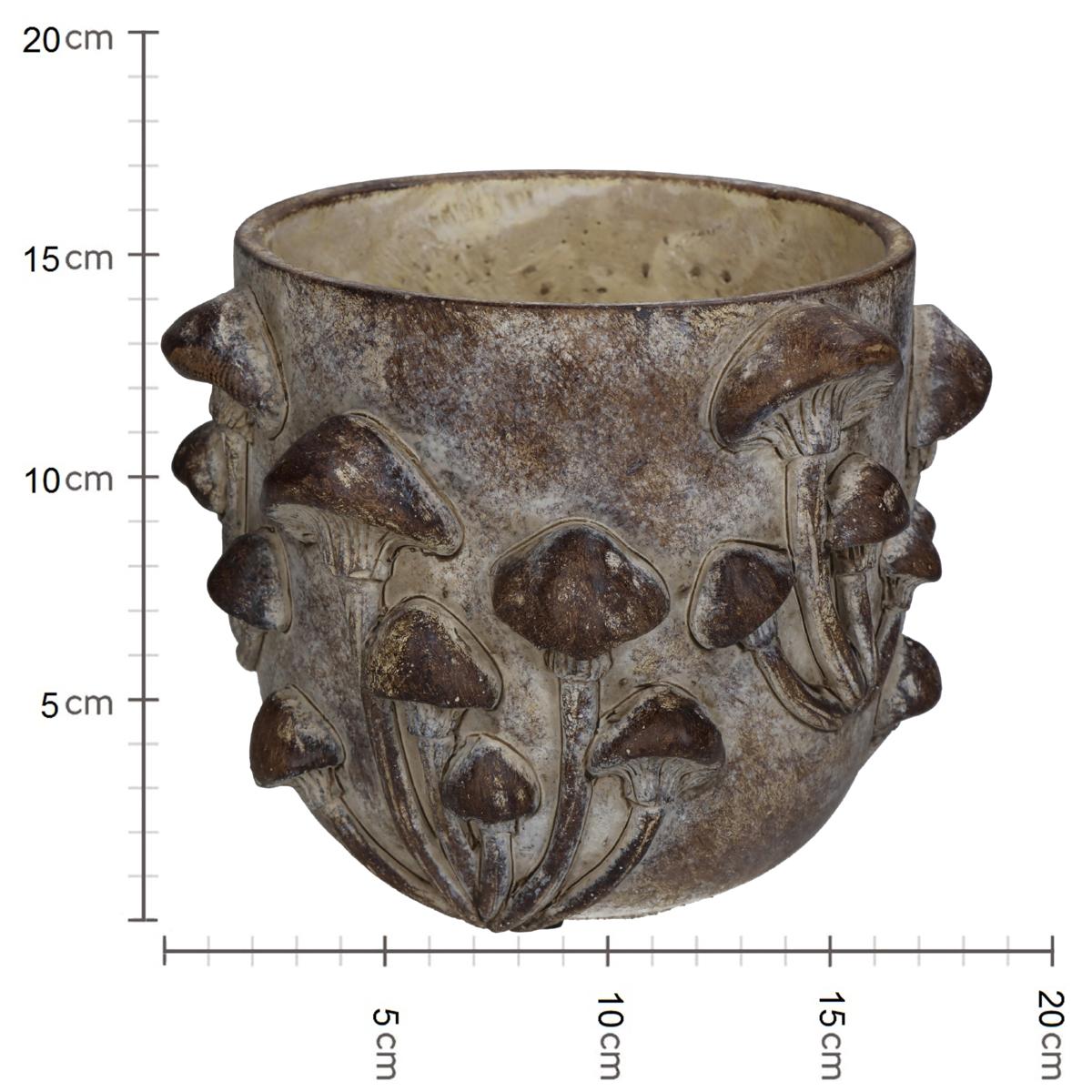 Κασπώ ArteLibre Μανιτάρι Καφέ Τσιμέντο 18.5x18.5x14.5cm - Hippiehome.gr