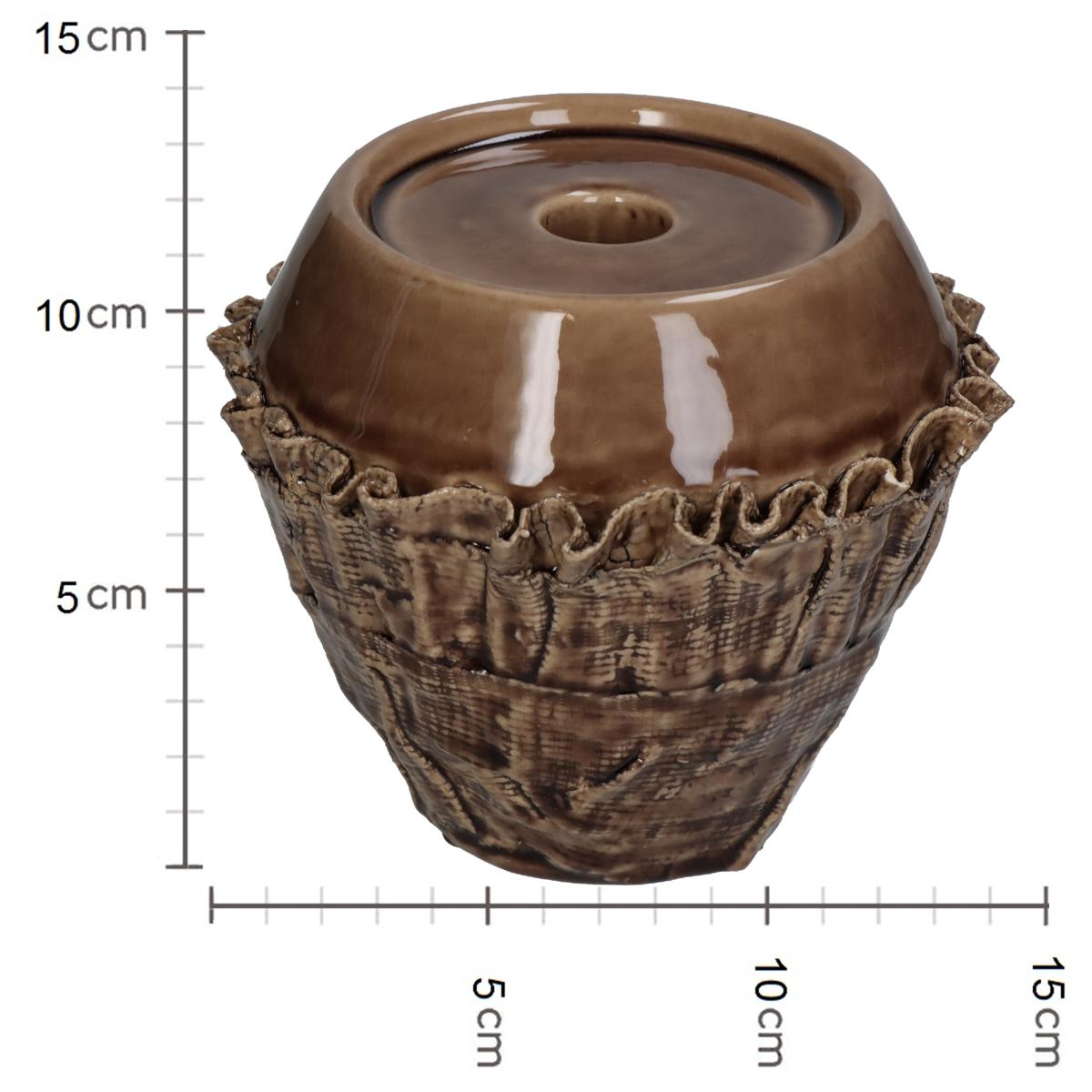 Κηροπήγιο ArteLibre Κορμός Δέντρου Καφέ Κεραμικό 14.5x14.5x12.5cm - Hippiehome.gr