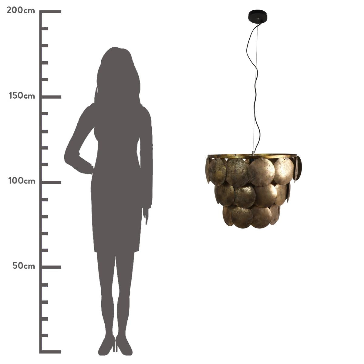 Φωτιστικό Κρεμαστό ArteLibre Καφέ Μέταλλο 54.5x54.5x41.5cm - Hippiehome.gr