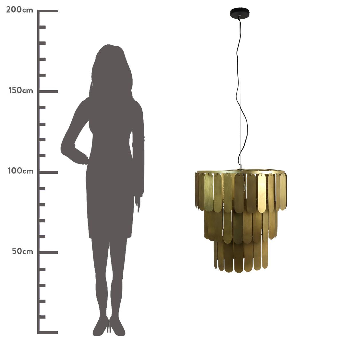 Φωτιστικό Κρεμαστό ArteLibre Χρυσό Μέταλλο 54.5x54.5x62.5cm - Hippiehome.gr