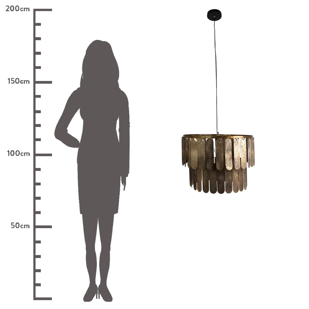Φωτιστικό Κρεμαστό ArteLibre Καφέ Μέταλλο 54.5x54.5x40cm - Hippiehome.gr