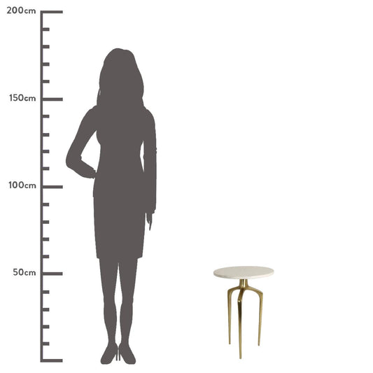 Τραπεζάκι ArteLibre Λευκό Μάρμαρο 37.3x37.3x54.6cm - Hippiehome.gr