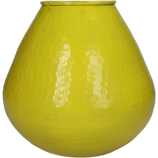 Βάζο ArteLibre Κίτρινο Αλουμίνιο 22x22x20cm - Hippiehome.gr