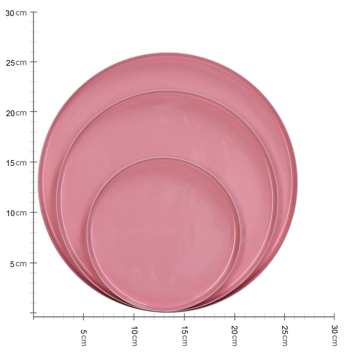 Δίσκος ArteLibre Ροζ Μέταλλο 26x26x2cm Σετ 3Τμχ - Hippiehome.gr