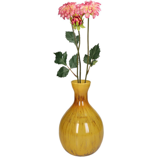 Βάζο ArteLibre Ώχρα Γυαλί 16x16x25cm - Hippiehome.gr