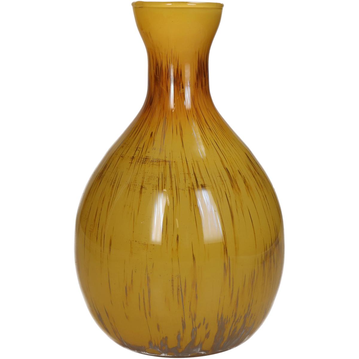 Βάζο ArteLibre Ώχρα Γυαλί 16x16x25cm - Hippiehome.gr