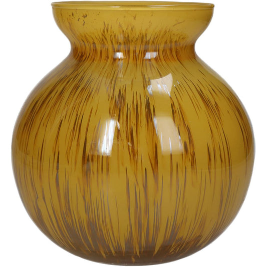 Βάζο ArteLibre Ώχρα Γυαλί 15x15x16cm - Hippiehome.gr
