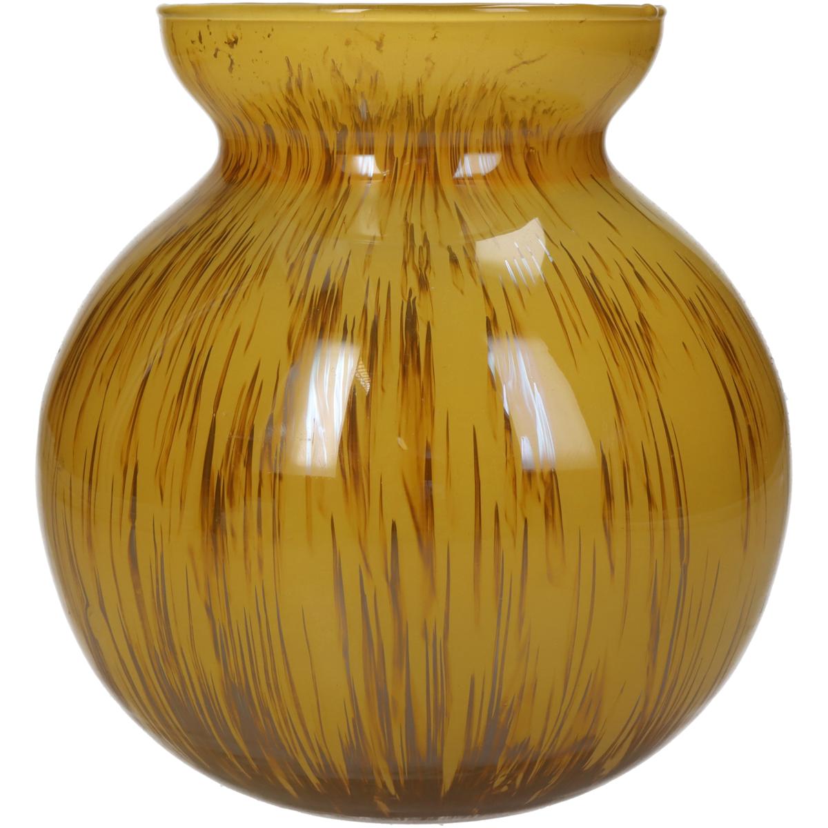 Βάζο ArteLibre Ώχρα Γυαλί 15x15x16cm - Hippiehome.gr