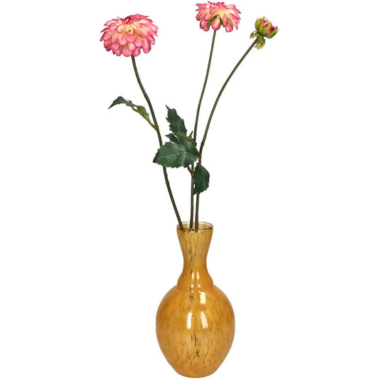 Βάζο ArteLibre Ώχρα Γυαλί 12x12x23cm - Hippiehome.gr