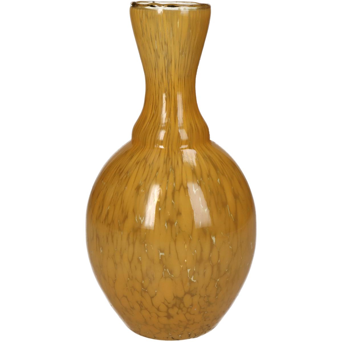 Βάζο ArteLibre Ώχρα Γυαλί 12x12x23cm - Hippiehome.gr