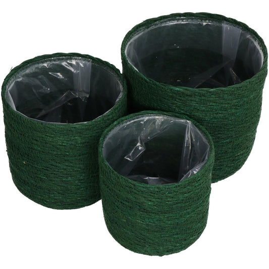 Καλάθι ArteLibre Πράσινο Seagrass 20x20x18cm Σετ 3Τμχ - Hippiehome.gr