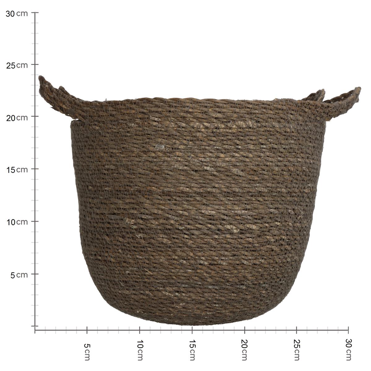 Καλάθι ArteLibre Καφέ Seagrass 25x25x24cm Σετ 3Τμχ - Hippiehome.gr