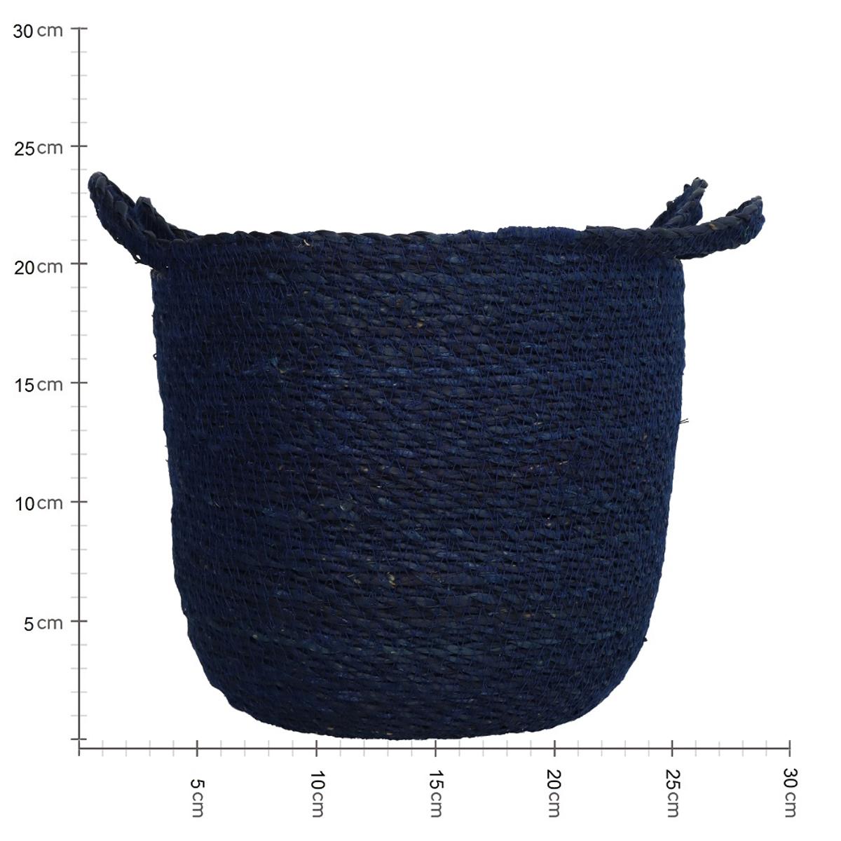 Καλάθι ArteLibre Μπλε Seagrass 25x25x24cm Σετ 3Τμχ - Hippiehome.gr