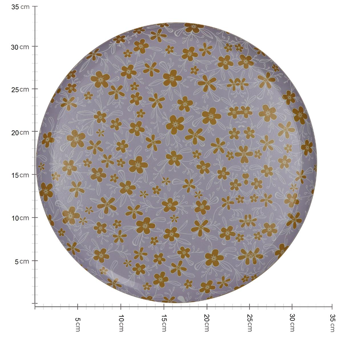 Δίσκος ArteLibre Λουλούδια Πολύχρωμο Μέταλλο 33x33x1.8cm - Hippiehome.gr