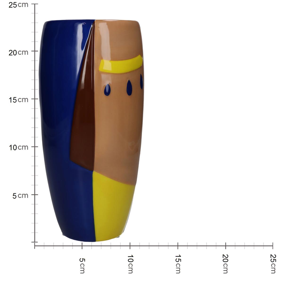 Βάζο ArteLibre Αφηρημένο Πρόσωπο Πολύχρωμο Δολομίτης 11.5x11.5x23.4cm - Hippiehome.gr