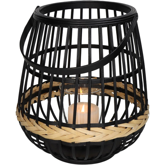 Φανάρι ArteLibre Μαύρο Μπαμπού 29.5x29.5x32cm - Hippiehome.gr