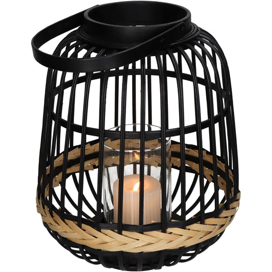 Φανάρι ArteLibre Μαύρο Μπαμπού 29.5x29.5x34.5cm - Hippiehome.gr