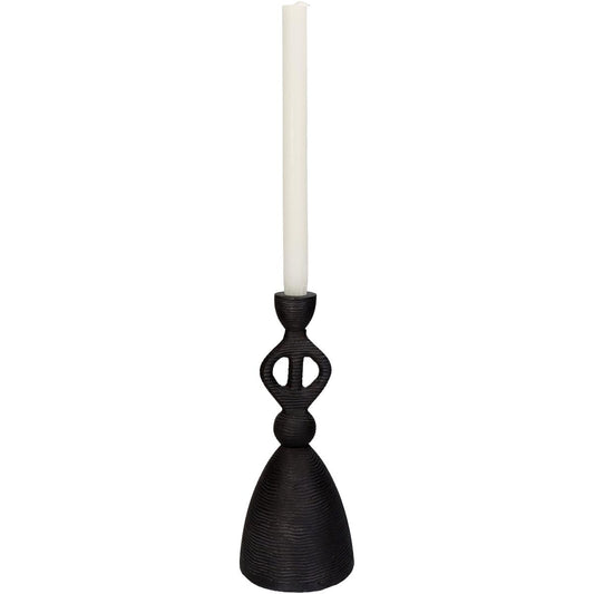 Κηροπήγιο ArteLibre Μαύρο Αλουμίνιο 11.5x11.5x27cm - Hippiehome.gr