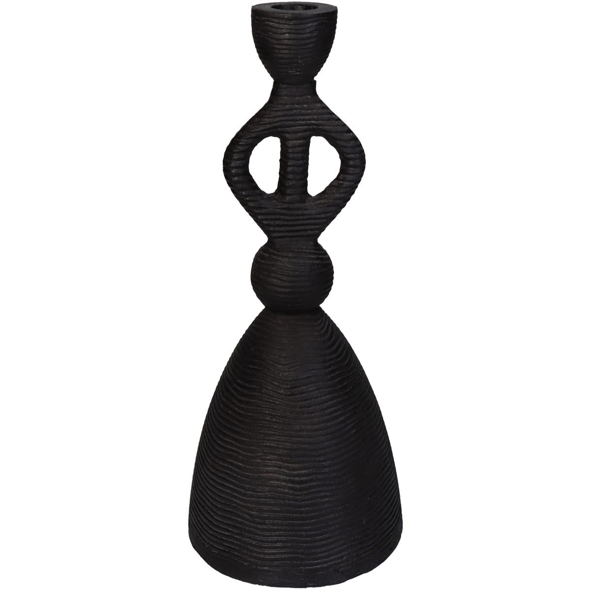 Κηροπήγιο ArteLibre Μαύρο Αλουμίνιο 11.5x11.5x27cm - Hippiehome.gr