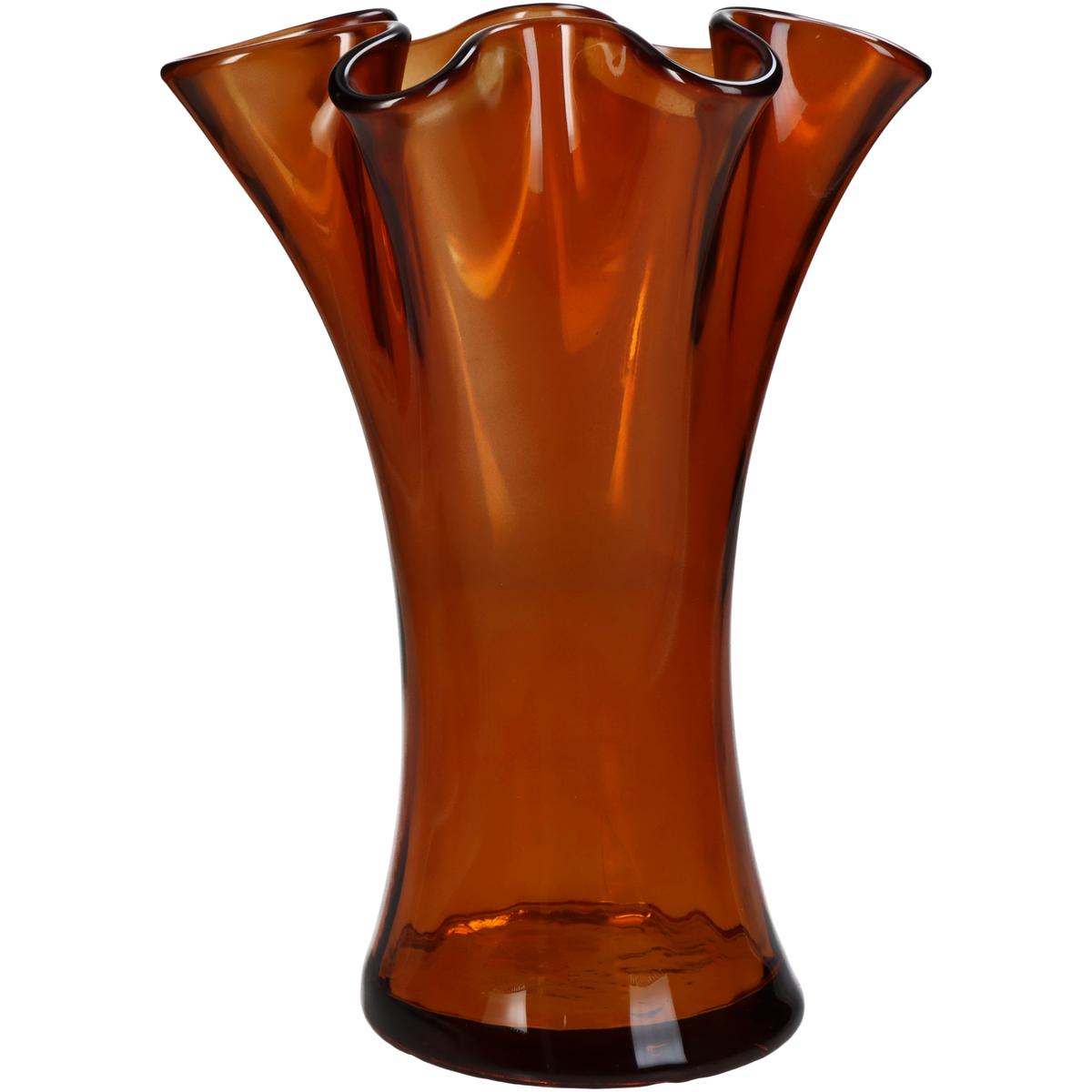 Βάζο ArteLibre Amber Ανακυκλωμένο Γυαλί 20x20x23cm - Hippiehome.gr