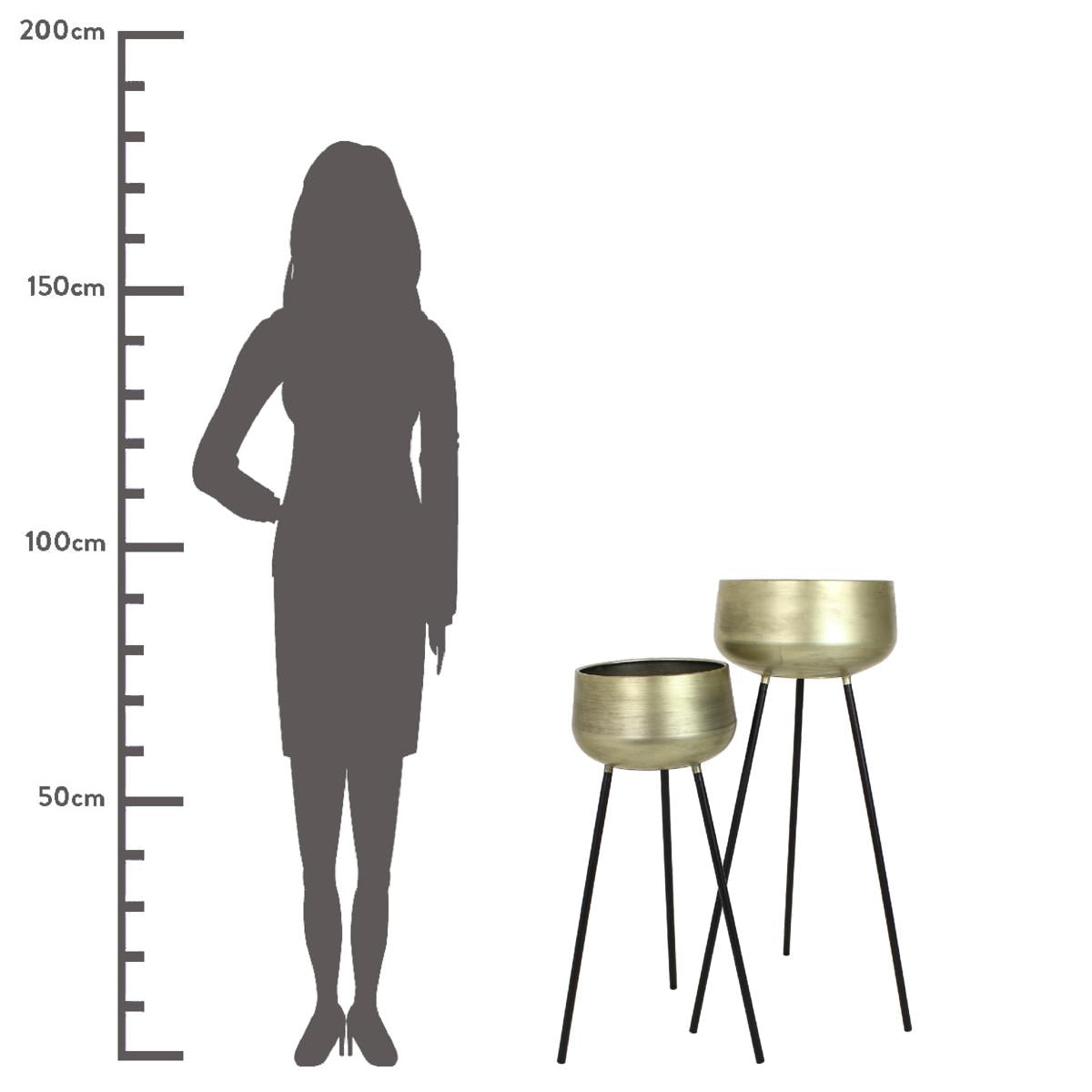 Κασπώ ArteLibre Σαμπανί Μέταλλο 46x46x89cm Σετ 2Τμχ - Hippiehome.gr