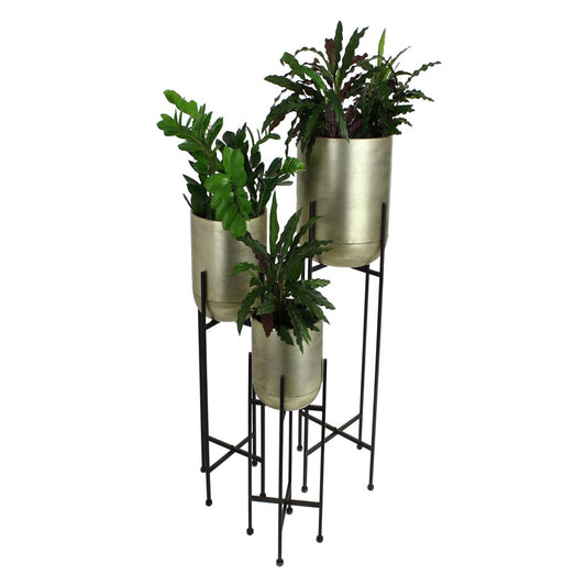Κασπώ ArteLibre Σαμπανί Μέταλλο 31x31x91cm Σετ 3Τμχ - Hippiehome.gr