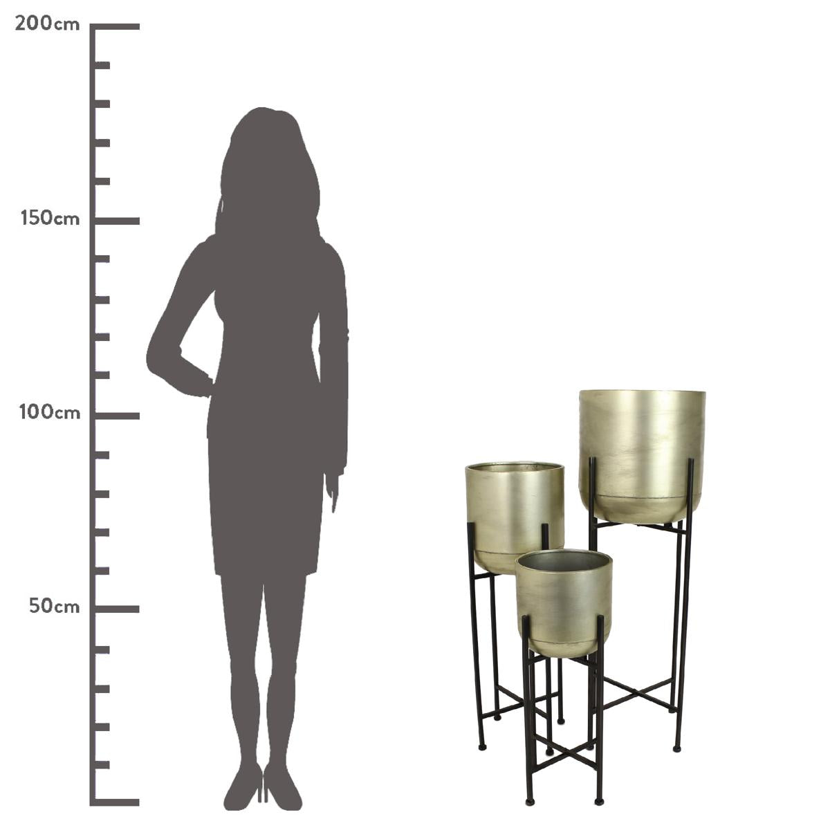 Κασπώ ArteLibre Σαμπανί Μέταλλο 31x31x91cm Σετ 3Τμχ - Hippiehome.gr