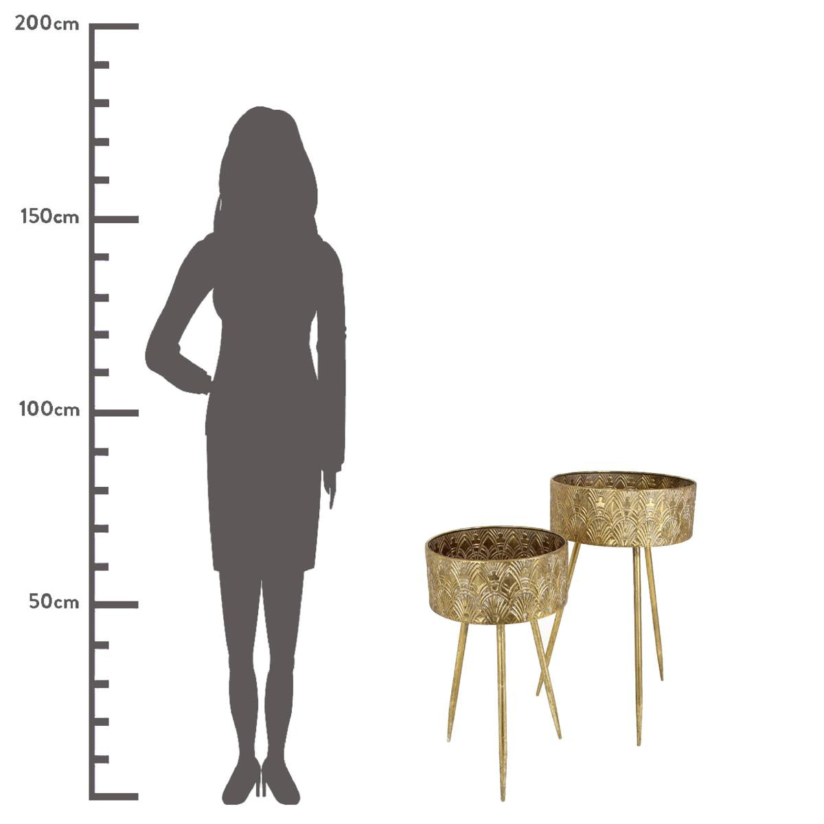 Κασπώ ArteLibre Χρυσό Μέταλλο 39x39x69cm Σετ 2Τμχ - Hippiehome.gr