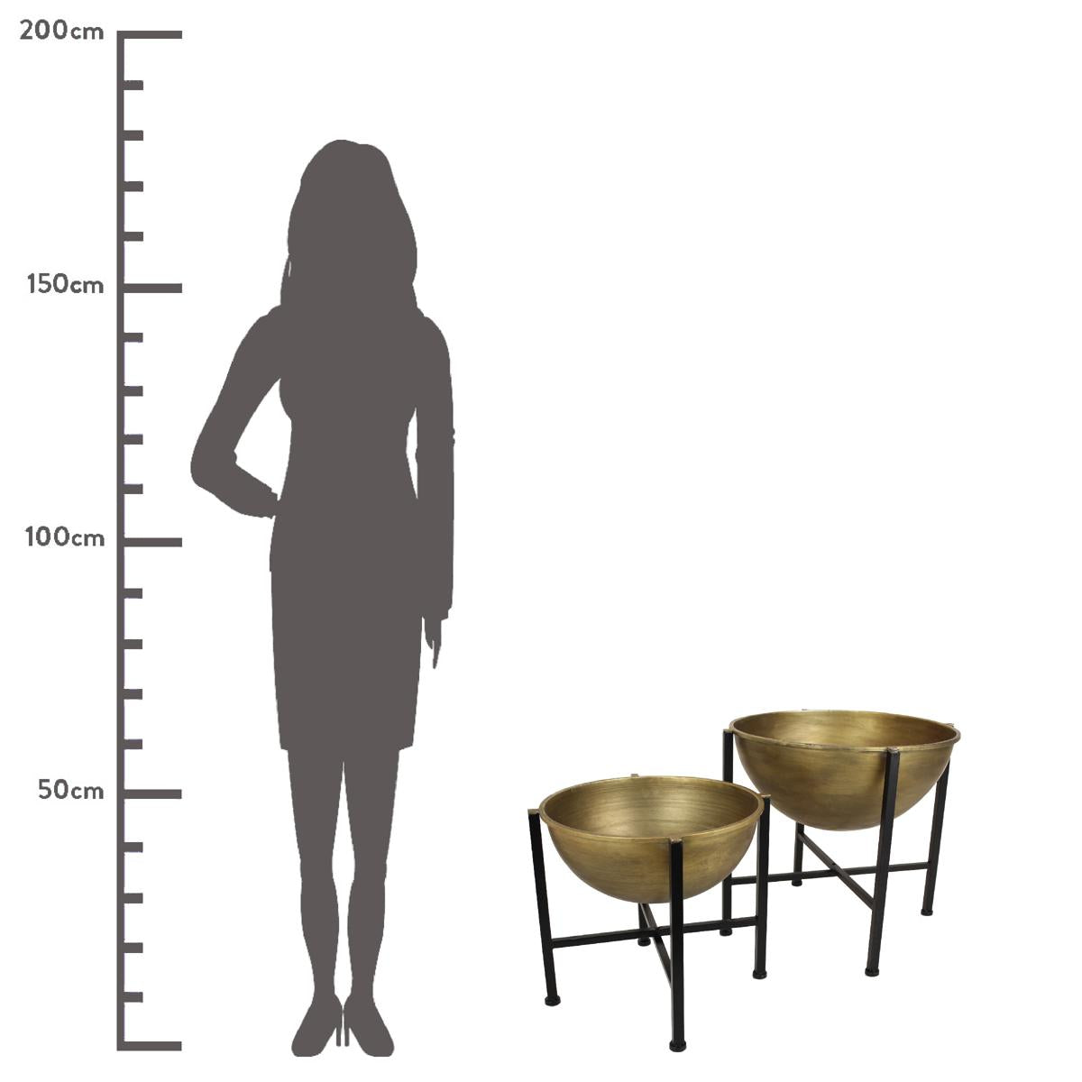 Κασπώ ArteLibre Χρυσό Μέταλλο 52x52x51.5cm Σετ 2Τμχ - Hippiehome.gr