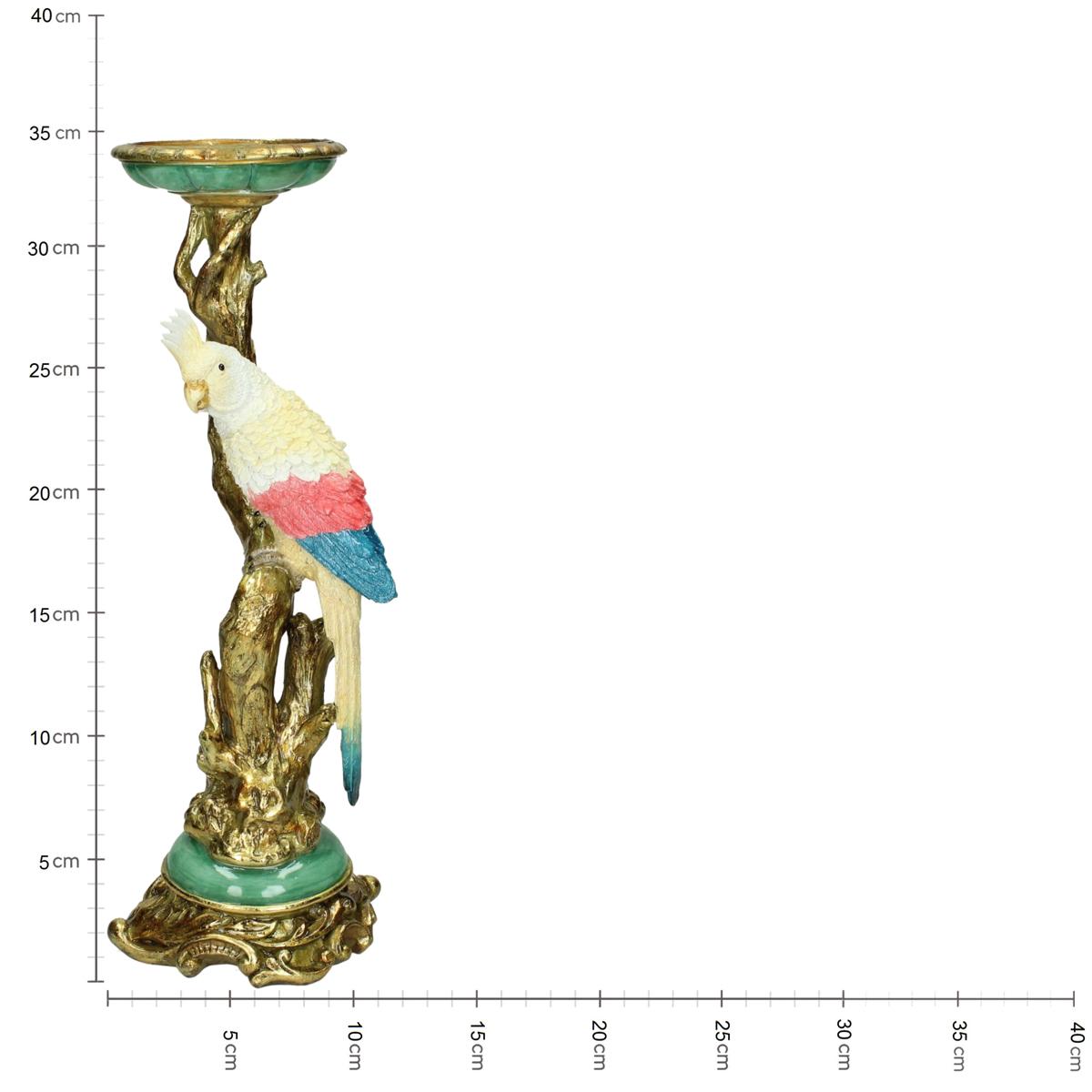 Κηροπήγιο ArteLibre Κοκατίλ Πολύχρωμο Polyresin 13x10x35.2cm - Hippiehome.gr