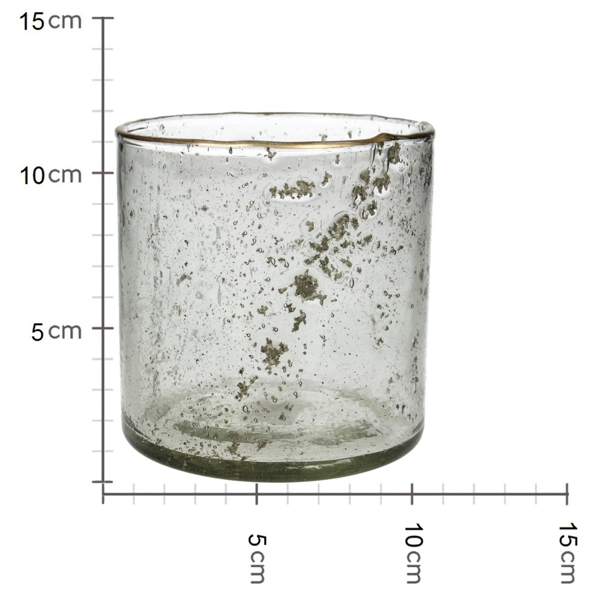 Κηροπήγιο ArteLibre Φύλλα Τσαγιού Διάφανο Γυαλί 12x12x12cm - Hippiehome.gr