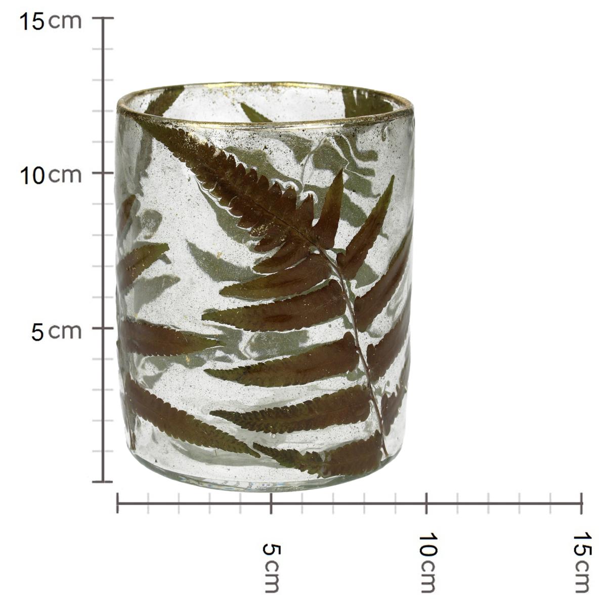 Κηροπήγιο ArteLibre Φύλλα Τσαγιού Διάφανο Γυαλί 10x10x13cm - Hippiehome.gr