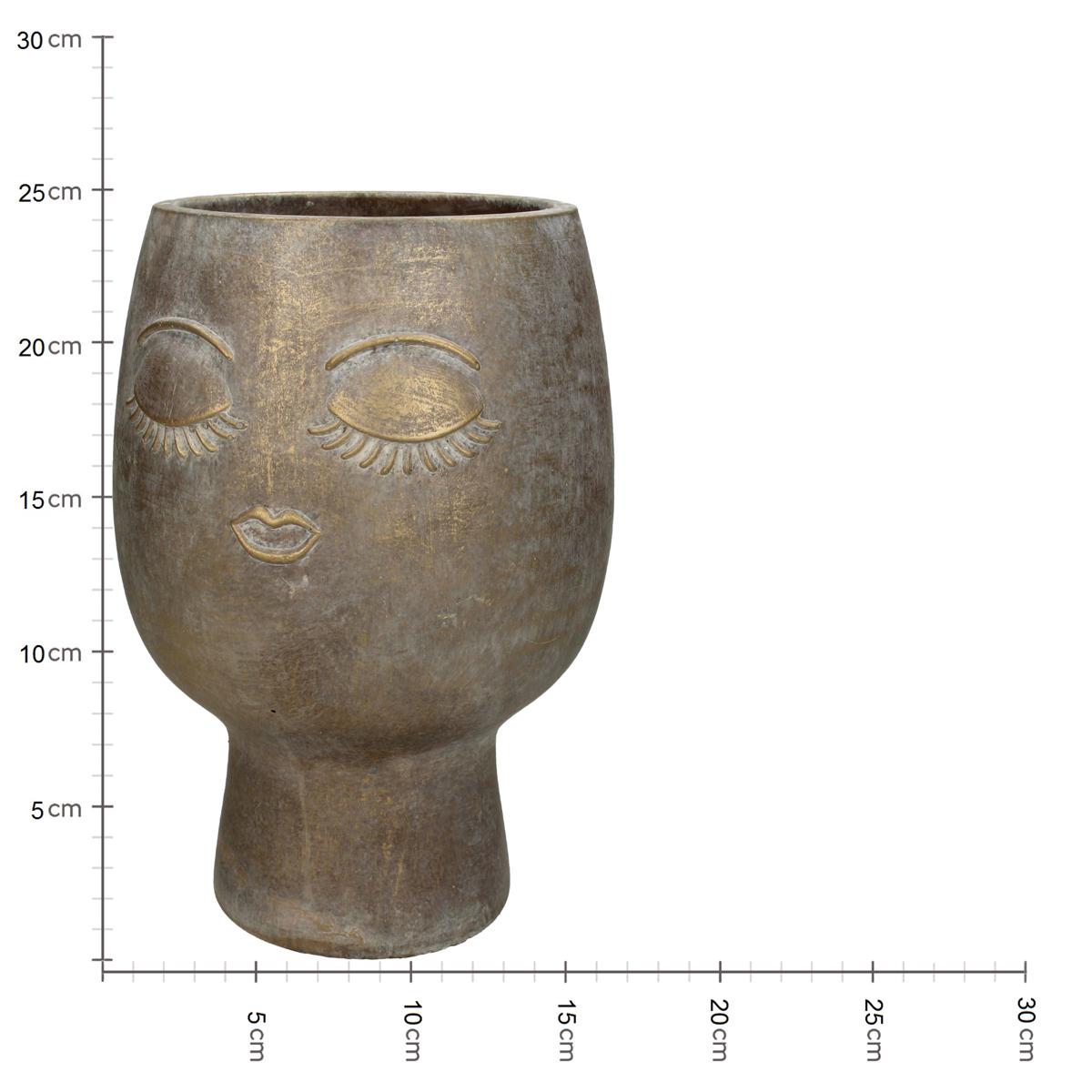 Κασπώ ArteLibre Πρόσωπο Χρυσό Τσιμέντο 17.5x17.5x25cm - Hippiehome.gr