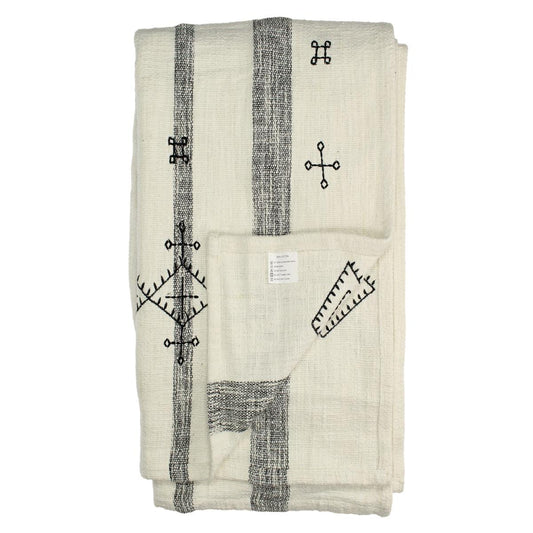 Ριχτάρι ArteLibre Ριγέ Μαύρο Βαμβακερό 130x170cm - Hippiehome.gr