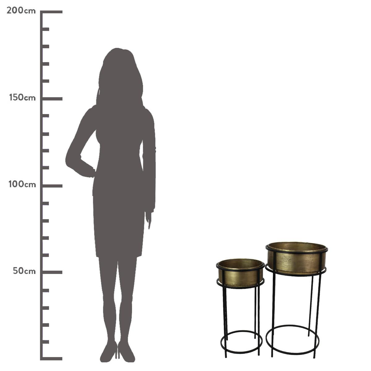 Κασπώ ArteLibre Χρυσό Μέταλλο 45x45x65.5cm Σετ 2Τμχ - Hippiehome.gr