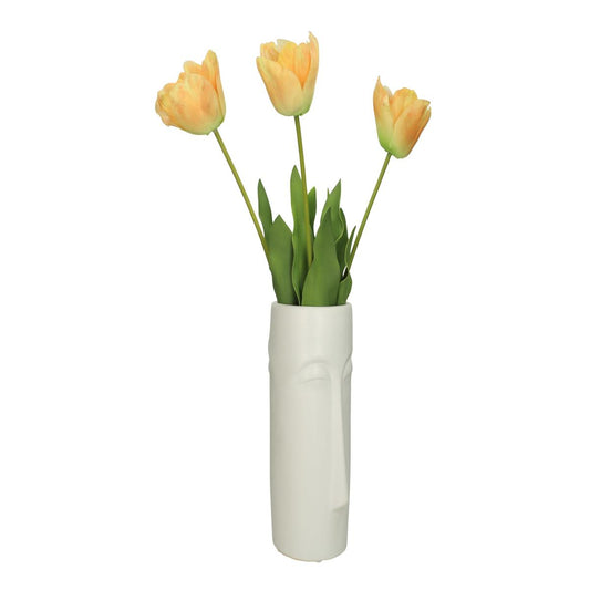 Βάζο ArteLibre Πρόσωπο Λευκό Κεραμικό 12x15.8x28.5cm - Hippiehome.gr