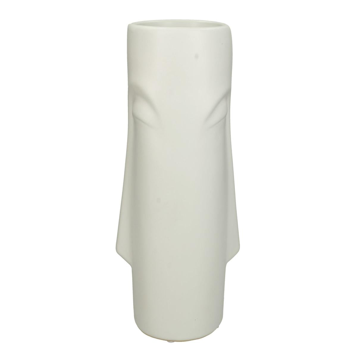 Βάζο ArteLibre Πρόσωπο Λευκό Κεραμικό 12x15.8x28.5cm - Hippiehome.gr