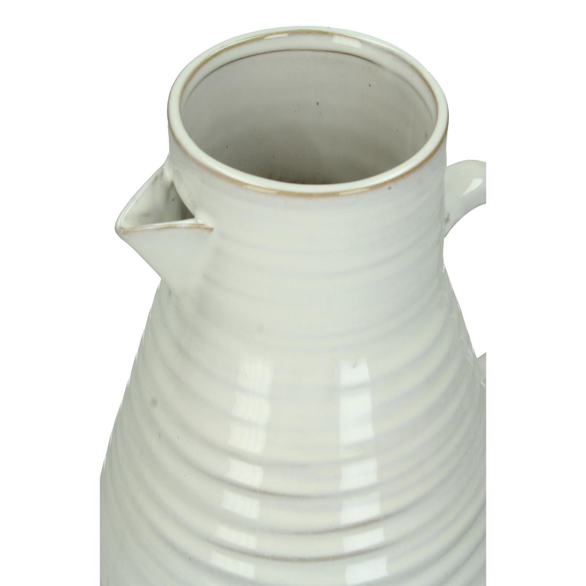 Βάζο ArteLibre Κανάτα Λευκό Πέτρα 20x17.5x20cm - Hippiehome.gr