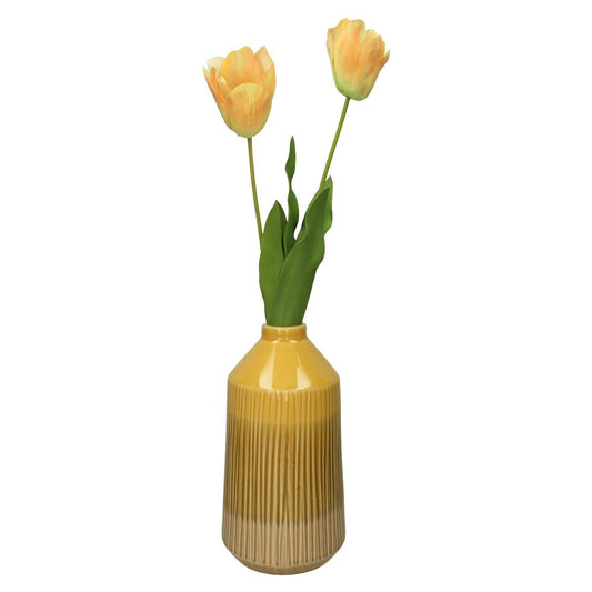 Βάζο ArteLibre Κίτρινο Κεραμικό 18x18x25.5cm - Hippiehome.gr