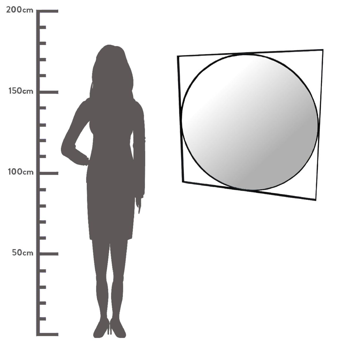 Καθρέπτης ArteLibre Μαύρο Μέταλλο 97x1.5x97cm - Hippiehome.gr