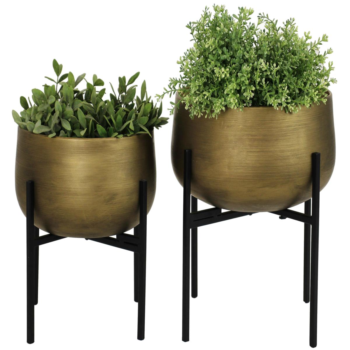 Κασπώ ArteLibre Χρυσό Μέταλλο 35x35x37.5cm Σετ 2Τμχ - Hippiehome.gr