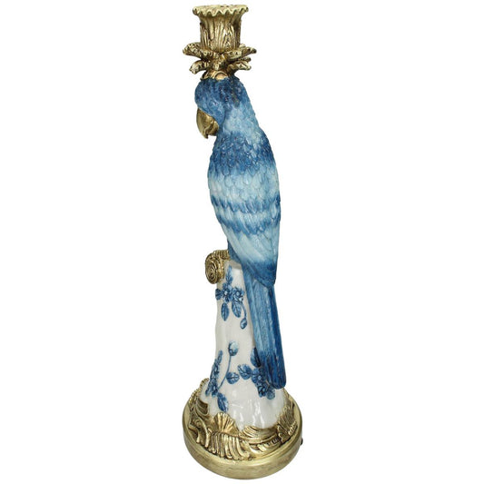 Κηροπήγιο ArteLibre Πουλί Μπλε Polyresin 14x14x35.5cm - Hippiehome.gr