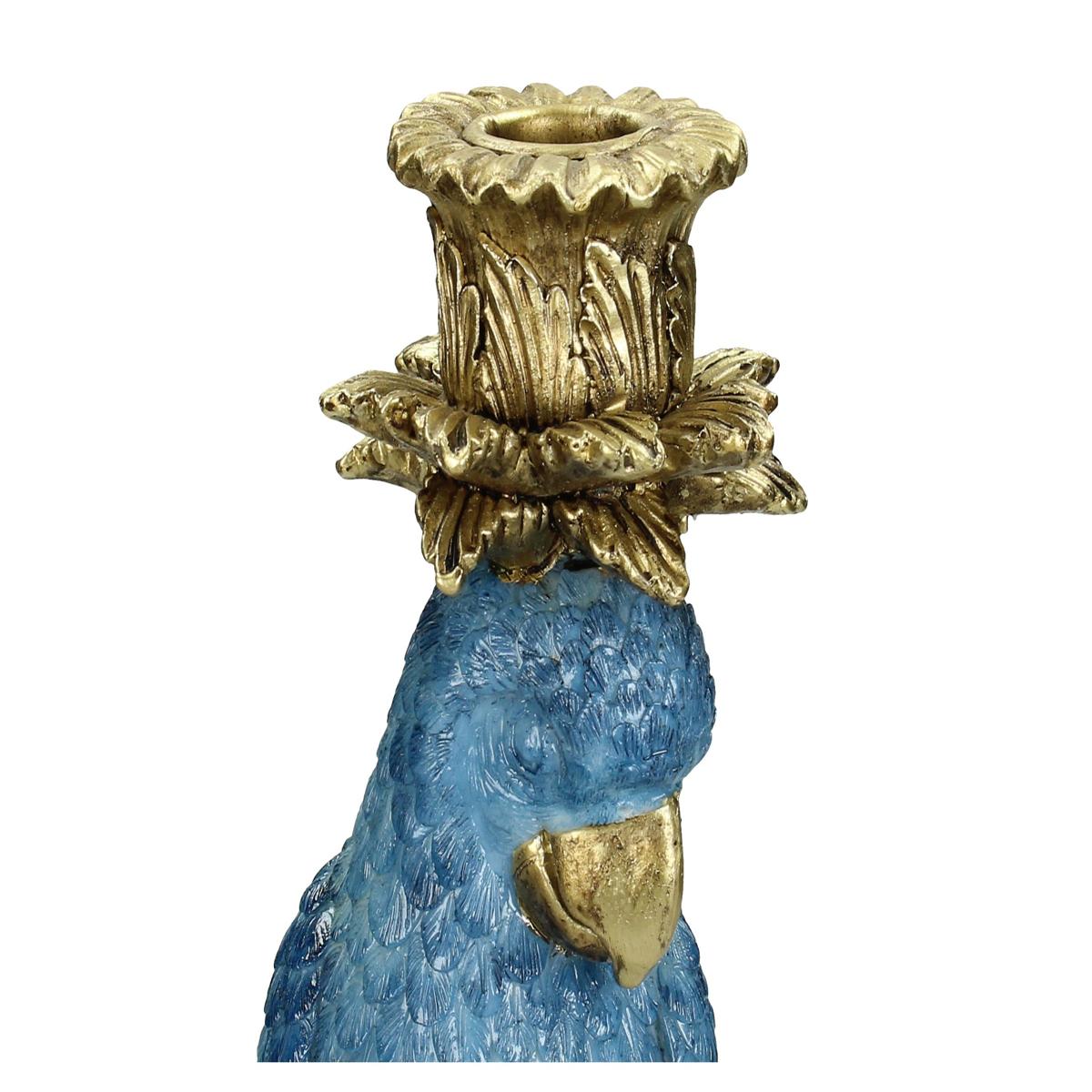 Κηροπήγιο ArteLibre Πουλί Μπλε Polyresin 14x14x35.5cm - Hippiehome.gr