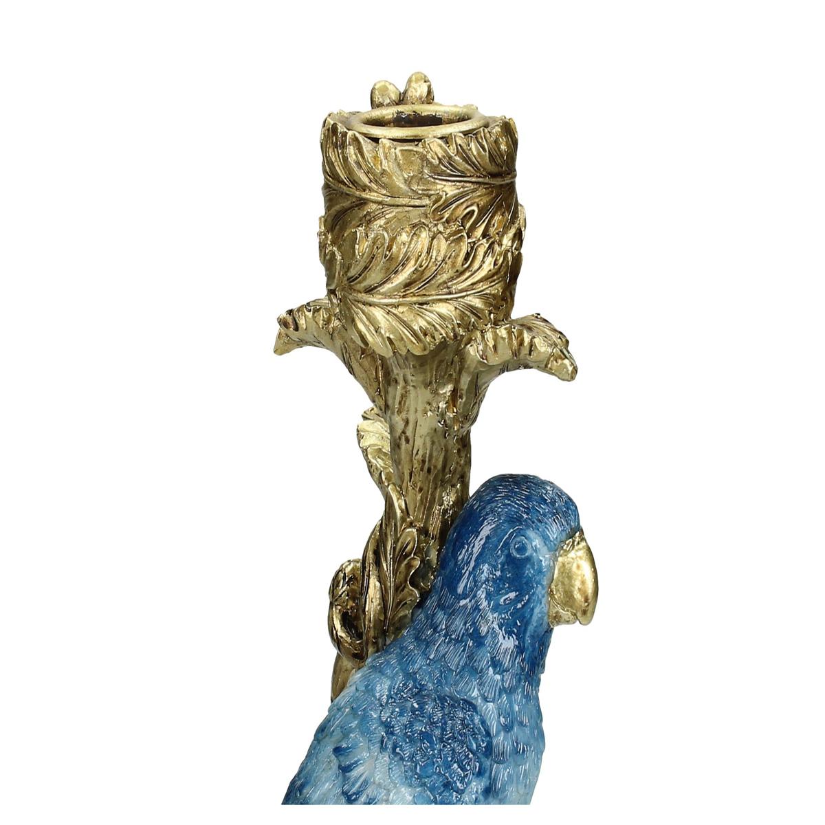 Κηροπήγιο ArteLibre Πουλί Μπλε Polyresin 10x9x25.5cm - Hippiehome.gr