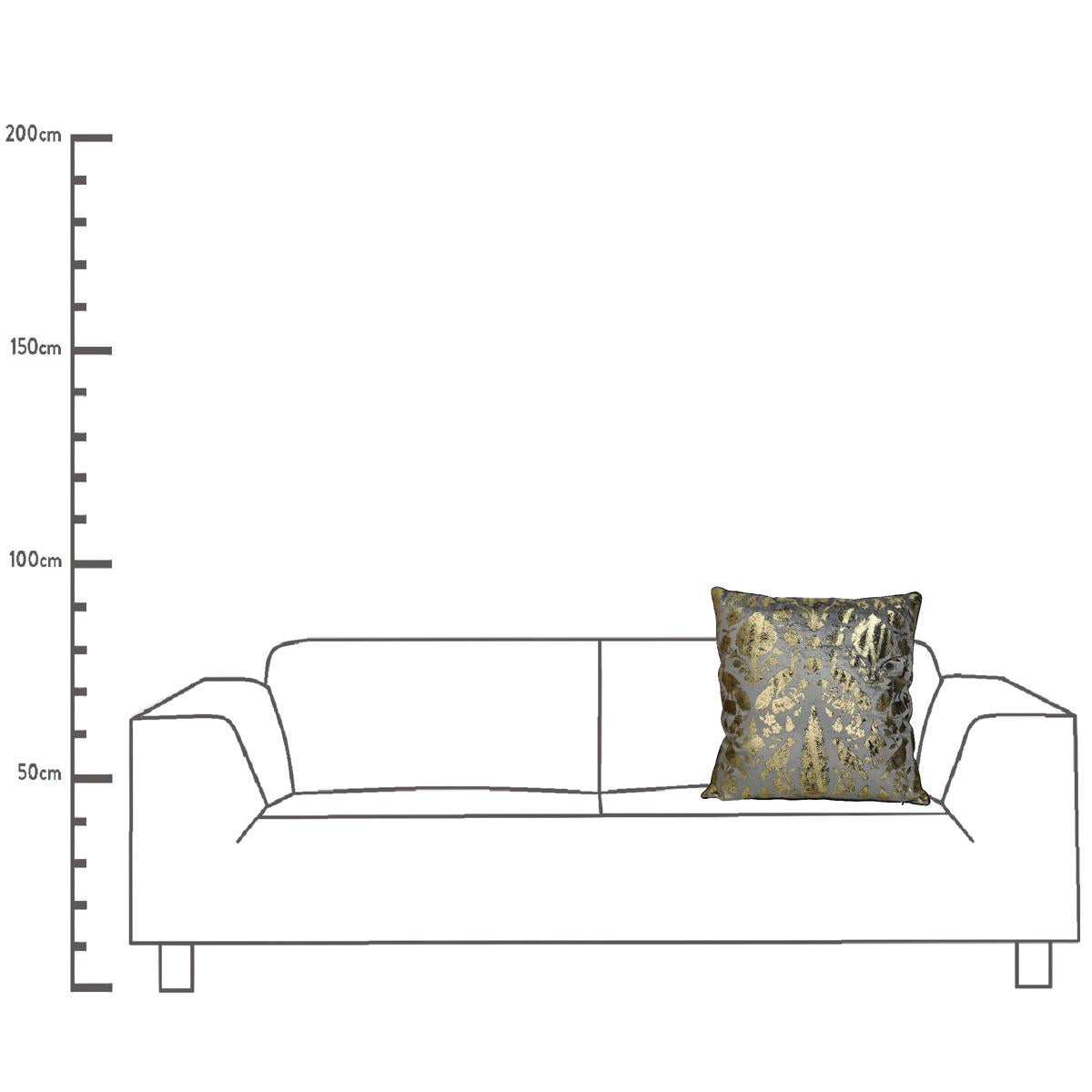 Μαξιλάρι ArteLibre Παγώνι Γκρι Βελούδο 50x50cm - Hippiehome.gr