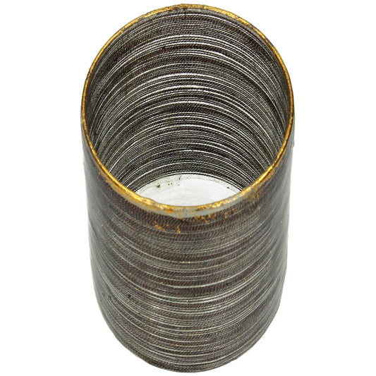 Κηροπήγιο ArteLibre Κορδόνι Καφέ Γυαλί 10x10x11cm - Hippiehome.gr